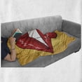 thumbnail image 5 of Abstract Art Soft Flannel Fleece Blanket, Retro Pop Art Style Inspired Woman Lips Comic Strip Effects Kissing, Cozy Plush for Indoor and Outdoor Use, 50" x 70", Orange and Vermilion, by Ambesonne, 5 of 5