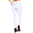 thumbnail image 3 of Women's Stretchy Slim Jeggings with 5 Pockets Cotton Blend, White X-Small, 3 of 3