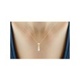 thumbnail image 3 of JewelersClub 1/2 Carat T.G.W. Aquamarine And White Diamond Accent 14K Gold Over Silver Women's Pendant, 18", 3 of 4
