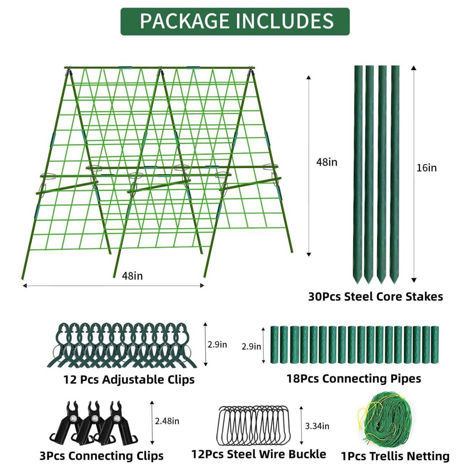 Trellis for Climbing Plants Outdoor, Foldable Garden Arch Trellis Plastic Coated Tube Trellis Net Outdoor Garden Trellis for Melon Gourd Cucumber Tomato Climbing Plants and Flowers