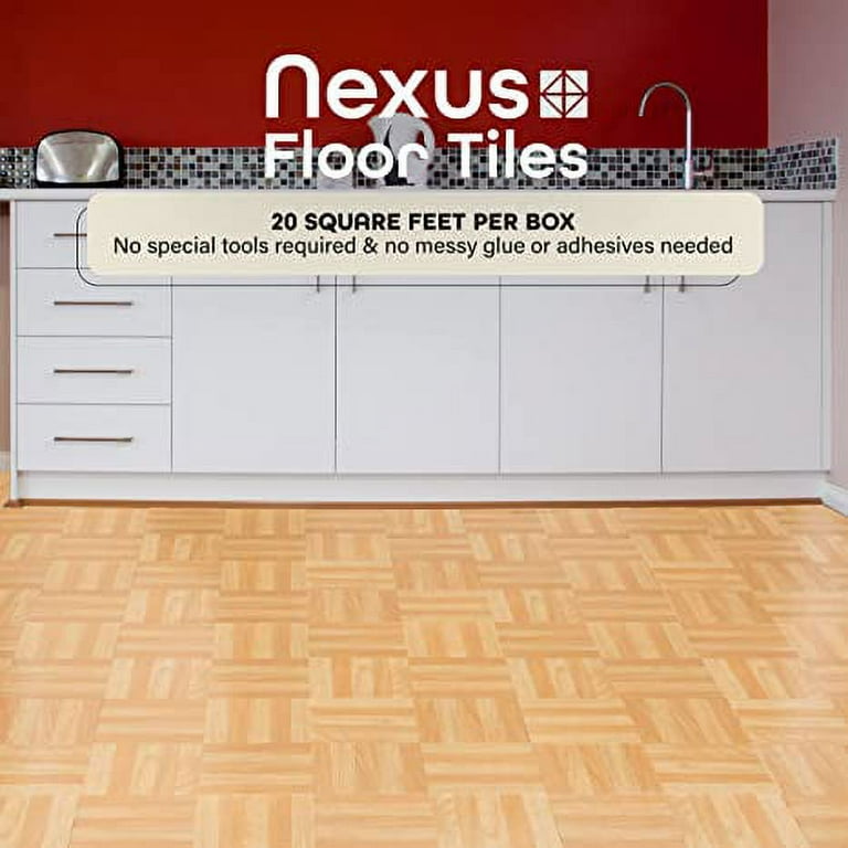 Dalles de plancher PVC autoadhésif blanc chêne classique - Parquet Pvc