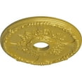thumbnail image 3 of Ekena Millwork 18"OD x 3 1/2"ID x 1 3/8"P Antioch Ceiling Medallion (Fits Canopies up to 3 1/2"), Hand-Painted Rich Gold, 3 of 5