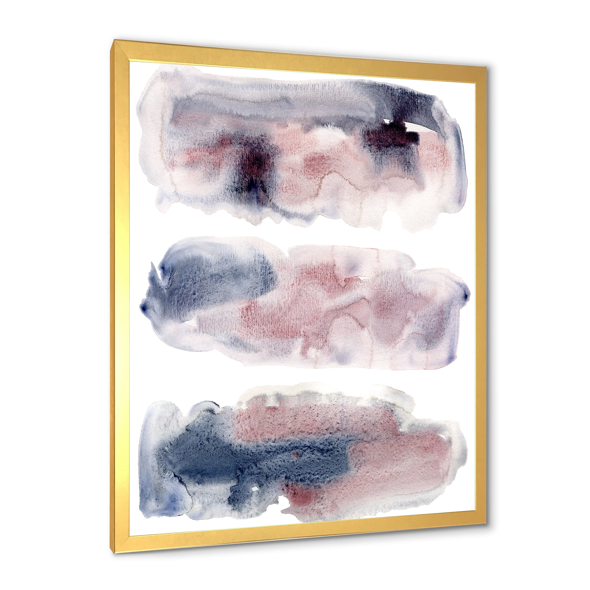Designart 'Blue and Pink Clouds With Beige Spots I' Modern Framed Art Print