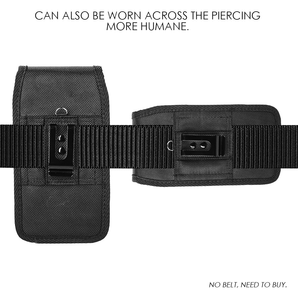 IPhone 14 Pro Max Heavy Duty Belt Clip Holster – Rugged Nylon Pouch With Buckle, Black