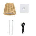 thumbnail image 2 of Lámpara De Mesa LED, Base De Metal Tejido De Ratán De PC 3 Control Táctil De Color Recargable 120lm Con Batería De 1800 MAh USB Tipo C, Para Sala De Estar Barro, 2 of 7