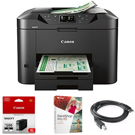 Canon Network Printer Copiers - Canon MAXIFY MB2720 Wireless Color Photo Printer with Scanner, Copier and Fax (0958C002) with XL Black Pigment Ink Tank, Corel Paint Shop Pro X9 Digital Download & High Speed 6-foot USB Printer Cable