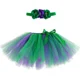 thumbnail image 3 of Falda de tul de sirena para niñas, color verde y morado, esponjosa, para el primer cumpleaños de niñas pequeñas, 3 of 5