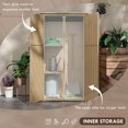 thumbnail image 6 of Deck Box Outsunny Wooden Garden Shed, Outdoor Storage Cabinet with Waterproof Asphalt Roof, Narrow Tool Shed with Shelves and Lockable Doors, Natural,Patio Storage, 6 of 10
