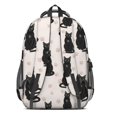 thumbnail image 3 of Black Cat and Paw Print Beige Pattern Backpack for School, Cute School Bag with Adjustable Shoulder Straps and Padded Back, 16.9"x12.6"x5.9", 3 of 5