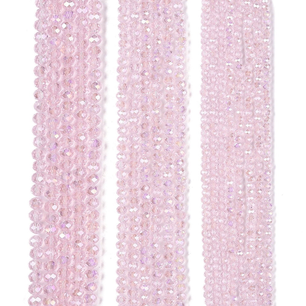 20 strand Electroplate Glass Beads Strands AB color Plated Faceted Rondelle Pink 6x5mm Hole: 1mm 80~85pcs/strand 38~40cm