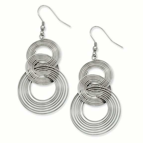 Stainless Steel Multiple Circle Dangle Earrings
