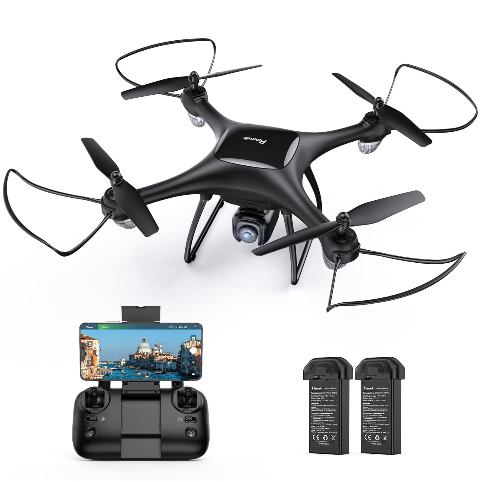 Follow Me Altitude Hold Auto Return Home Circle Fly Headless Mode 5G WiFi GPS FPV Quadcopter for Adults and Beginners 40 Mins Long Flight Potensic P5 Drones with Camera for Adults 4K 