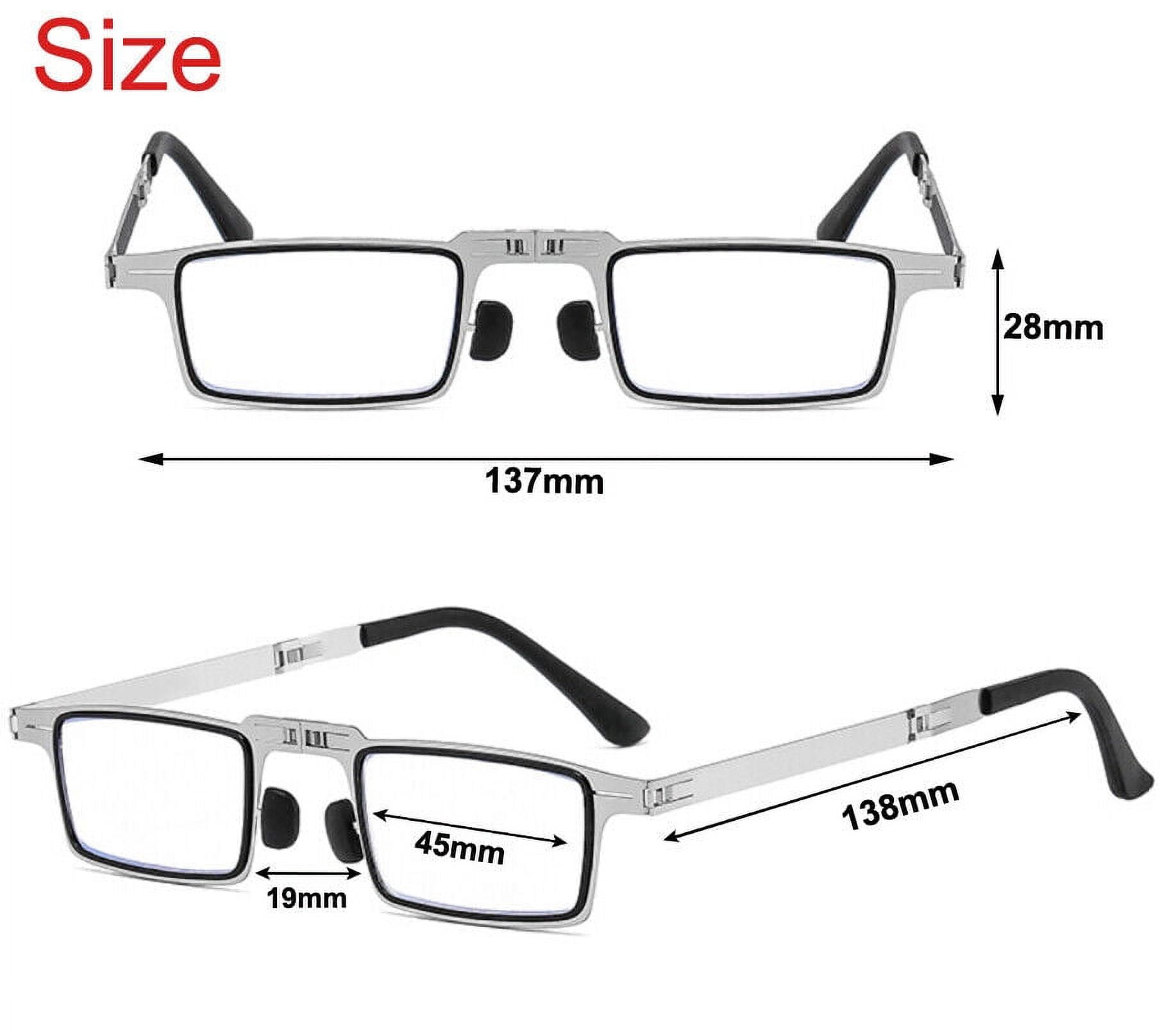 Reading Glasses Mens Womens Metal Foldable Glasses 2 PACK Square Frame Readers