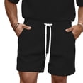thumbnail image 2 of Lutiedan Mens Shorts Waffle Lightweight Texture Gym Athletic Running Shorts Elastic Waist Drawstring Breathable Beach Casual Shorts with Pocket, 2 of 4