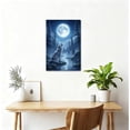thumbnail image 2 of Howling Wolf Under Full Moon Wall Art Poster Mysterious Forest Night Scene Decorative Prints for Bedroom Living Room Nature Inspired Home Decor Gift--, 2 of 8