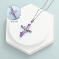 thumbnail image 3 of Butterfly Cross Urn Necklace for Ashes Crystal Butterfly Keepsake Memorial Gifts Cross Ash Pendant Keepsake Jewelry Memorial Ash Jewelry for Loss of Loved One, 3 of 7