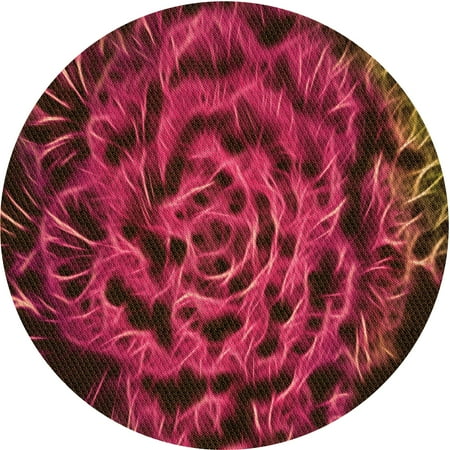 

Ahgly Company Indoor Round Patterned Brown Red Area Rugs 6 Round