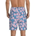 thumbnail image 3 of Kdxio Orchids Flowers Print Mens Sleep Shorts Bottoms Soft Comfy Pajama Wear Pants with Drawstring Pockets, 3 of 7