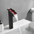 thumbnail image 2 of LED Bathroom Sink Faucet Waterfall Vessel Vanity Single Handle Sink ABS Frother, 2 of 13