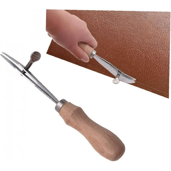 Hongchun Adjustable Leather Edge Press Skinning Tool with Wooden Handle