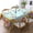 Floral Circle With Butterflies, variant on Floral Lemon Rose Pattern Round Tablecloth Polyester Waterproof & Washable 70" Table Cloth Indoor and Outdoor for Kitchen Dining Party Picnic Table Cover