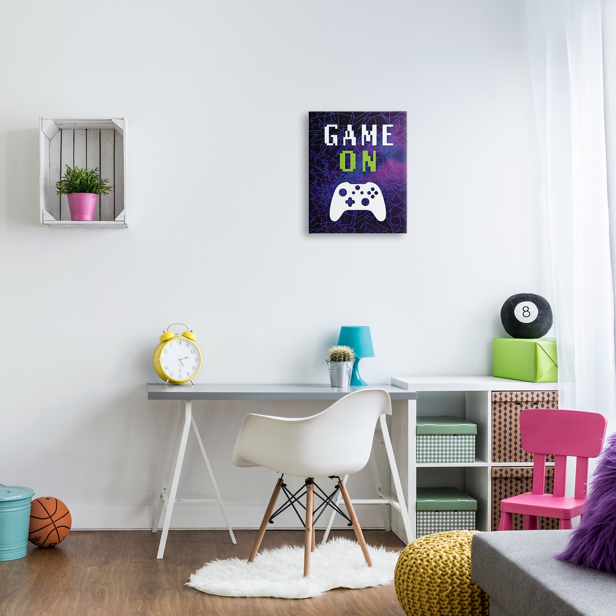 Stupell Industries Game On Bold Geometric Pattern Gaming Controller Graphic Art Gallery Wrapped Canvas Print Wall Art, Design by Victoria Barnes