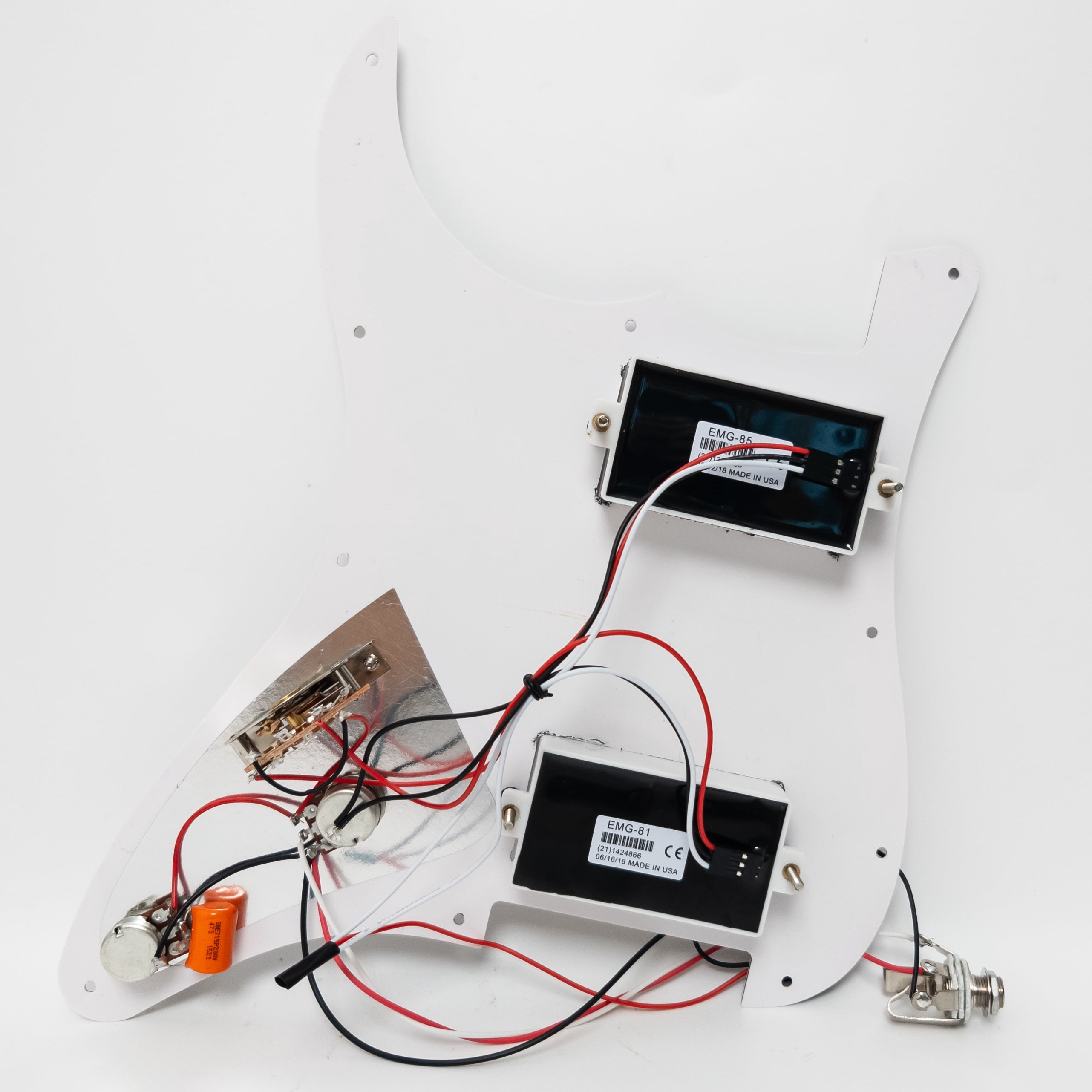 HH Guitar Prewired Loaded Pickguard, with Ceramic & Alnico V Active Humbucker Pickups, for Fender Strat guitar