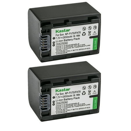 Kastar 2-Pack NP-FV70 Battery Replacement for Sony HDR-CX330 HDR-CX330E HDR-CX350 HDR-CX360 HDR-CX370 HDR-CX380 HDR-CX390 HDR-CX400 HDR-CX410 HDR-CX430 HDR-CX455 HDR-CX510 HDR-CX540 Camera
