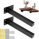 thumbnail image 1 of Shelf Bracket Brackets 25cm, Industrial Bracket Wall Shelf Invisible Fixing Vintage Brackets Wall Bracket DIY Metal Bracket Black with Screws (2 Pcs), 1 of 5