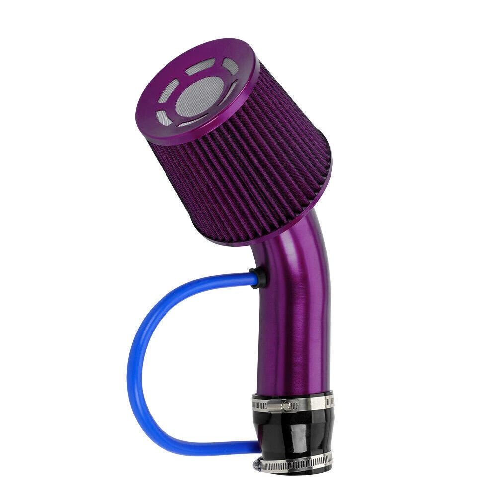 Purple Car Cold Air Intake Filter Induction Kit Pipe Power Flow Hose System 76mm