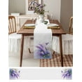 thumbnail image 3 of Lavender Burlap-Cotton Table Runner 72 Inches Long,Watercolor Purple White Floral Botanical Butterfly Farmhouse Table Runners,Outdoor Dining Tablecloths Decor for Baby Shower Party Wedding 14x72, 3 of 9