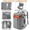 thumbnail image 5 of Lumesner Mochila de transporte extragrande de 40 l aprobada por vuelo para hombres y mujeres, Gris (Mochila con 3 cubos de embalaje), X-large, Lumesner Travel Business School - Mochila para portátil, 5 of 5