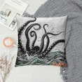 thumbnail image 2 of ONETECH  Octopus Decorative Throw Pillow Case, Mythological Kraken Octopus Tentacles Monster in The Sea Illustration Nautical, Couch Bedroom Living Room Cushion Cover, Grey Black, 2 of 5