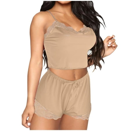 

PEASKJP Mens Vented Underwear Set Lingerie Nightwear âShorts Fashion Camisole Underwear Lingerie Lace Pickup Set Underwear Beige Large