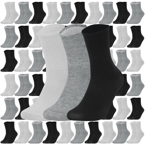 Sophproton 150 Pairs Crew Socks Bulk Pack Sports Socks Athletic Casual Bundle Socks for Unisex Men Homeless Size 9-11