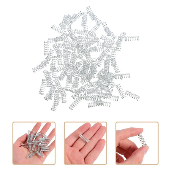 GOOHOCHY  100 Pcs Light Load Compression Springs Coil Shop Home Repairs DIY Projects Silver