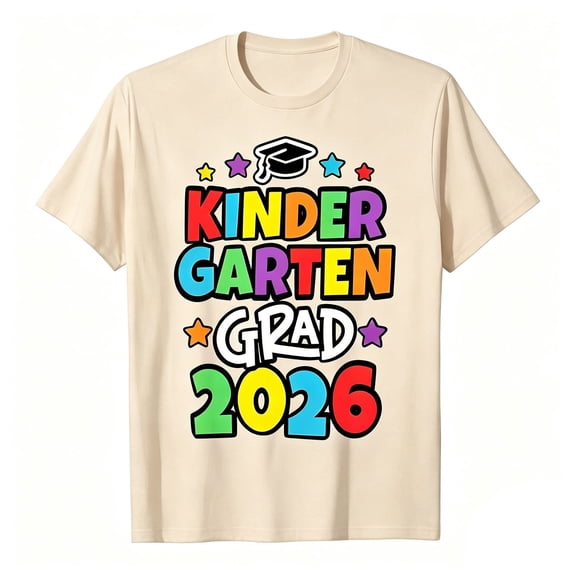 JAJAHO Boys Girls Kindergarten Graduation T Shirt For Kids Toddler Happy Graduation Tshirts Short Sleeve Crew Neck Letter Graphic Tee