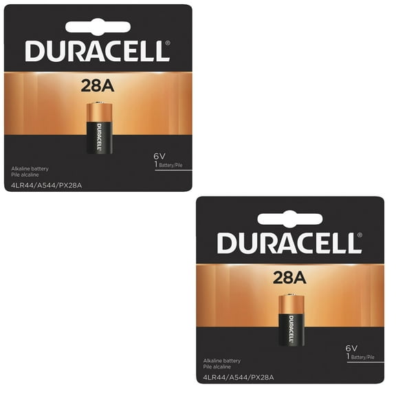 2x Duracell 28A 6V Battery Compatible with PX28A, 476AF, V4034PX 4LR44, A544