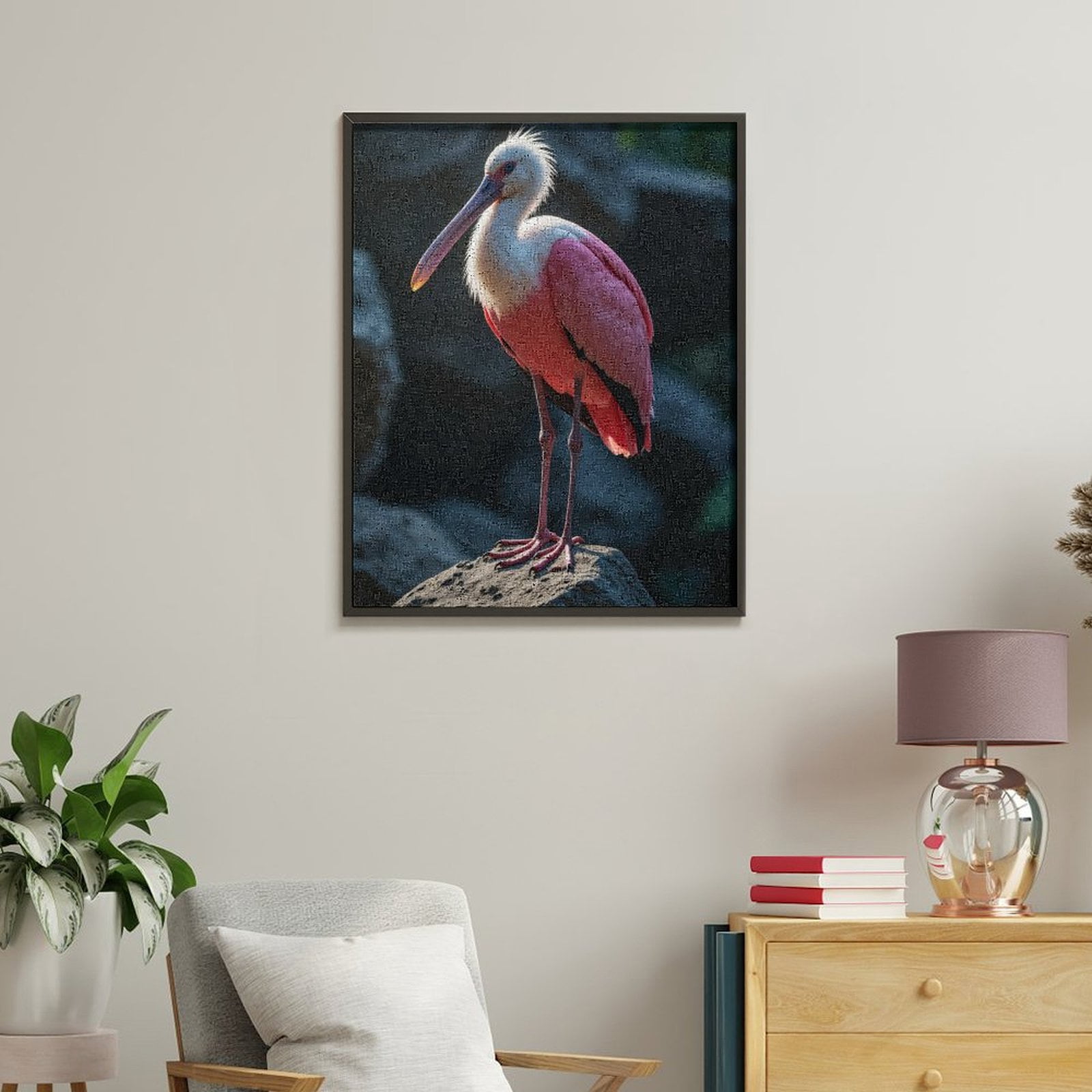 Paint By Numbers Kit for Adults Beginner - Feathered Elegance On Rocks DIY Canvas Painting Kits for Adults, Frameless Paint By Number for Adults for Home Wall Decor 16x20 Inch