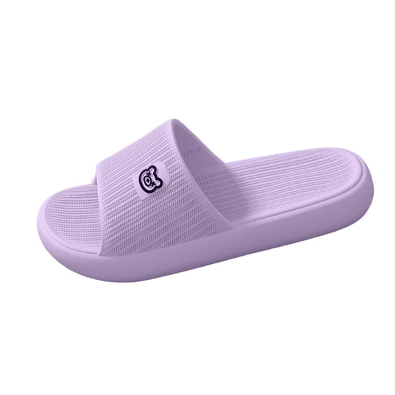 Purple Womens House Slippers Non Slip EVA Slide Sandals Quick Dry Breathable Lightweight Cushioned Bathroom Shoes,Size 6.5