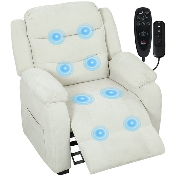 HOMCOM Power Recliner Chair with Massage, Recliner with Quiet Motor, Beige
