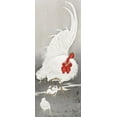 thumbnail image 2 of Koson, Ohara 12x24 White Modern Wood Framed Museum Art Print Titled - Rooster and three chicks, 2 of 4