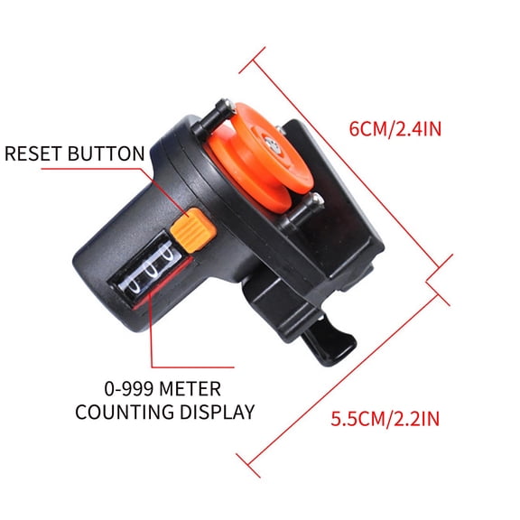 Rkxzt Counter Fishing Line Meter Counter Sea Fishing Display with Stainless Clip ABS Plastic 0-999 Meters Home Decor|Plastic,White