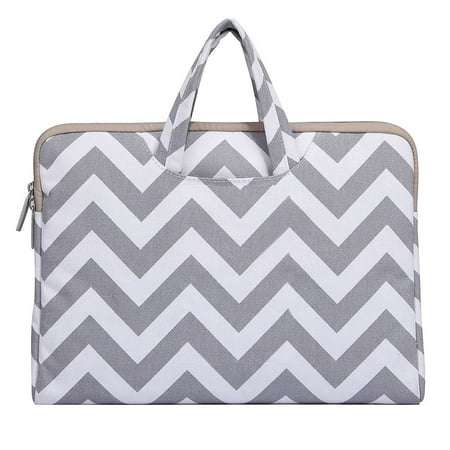 Vinyl Womens Briefcase (Chevron Style Canvas Fabric Laptop Briefcase Handbag Carrying Case Cover for 13-13.3 Inch MacBook Pro, MacBook Air, Notebook Computer,)