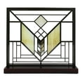 thumbnail image 3 of Frank Lloyd Wright Lake Geneva Tulip Scene Stained Glass Wall Or Desktop Plaque, 3 of 7