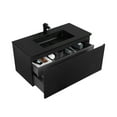 thumbnail image 4 of Moore 36 Inch Matte Black Wall Mount Vanity With A Integrated Black Sink, 4 of 5