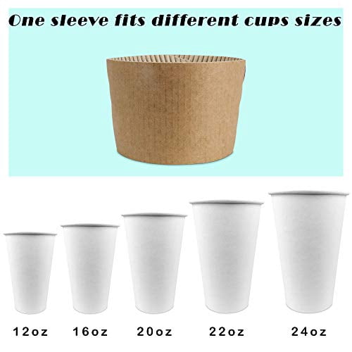 FMP Brands [1000 Pack] Kraft Coffee Cup Sleeves Disposable for Hot Drinks, Durable Corrugated Cardboard Cup Sleeves for 12-24 oz Cups, Beverage Insulator and Hand Protection for Hot & Cold Drinks