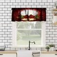 thumbnail image 4 of Merry Christmas Valance Curtains,Xmas Baubles Snowflakes Pine Trees Decors Xmas Holiday Theme Print Small Window Treatments For Kitchen Living Room Decor Rod Pocket Valances 54x18 Inch,1 Panel, 4 of 6