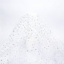3 Yards(2.74m) Tulle Glitter Fabric Sequin Tulle Fabric Sheer Shiny Netting Fabrics Star Moon Glitter Fabrics White for Bridal Dress Home Wedding Decorations Sewing Crafts White DIY
