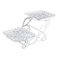 thumbnail image 2 of jifeng 2 Tiers Cake Stand Snack Display Tray Decoration Dessert Tray White Display Rack Heart Square, 2 of 7
